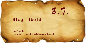 Blay Tibold névjegykártya